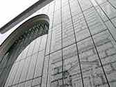 Laminert glass fasade med et overtrykk
